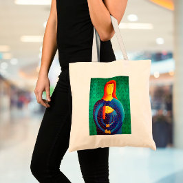 母と娘コンテンポラリーのア絵画ート トートバッグ