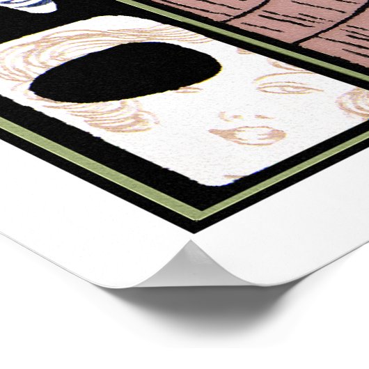 母と娘 – アールヌーボー ポスター (角)