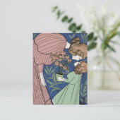 母と娘 – アールヌーボー ポストカード (スタンド正面)