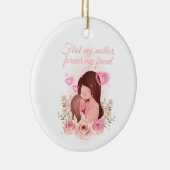 母と娘、カスタマイズ可能な名前 セラミックオーナメント (右)