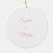 母と娘、カスタマイズ可能な名前 セラミックオーナメント (裏面)