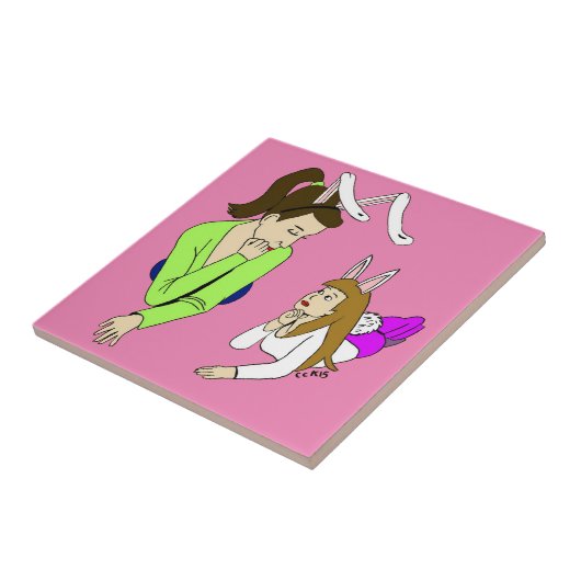 母と娘 タイル (側面)