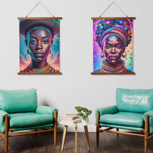 母と娘 吊り下げ型タペストリー (リビング)