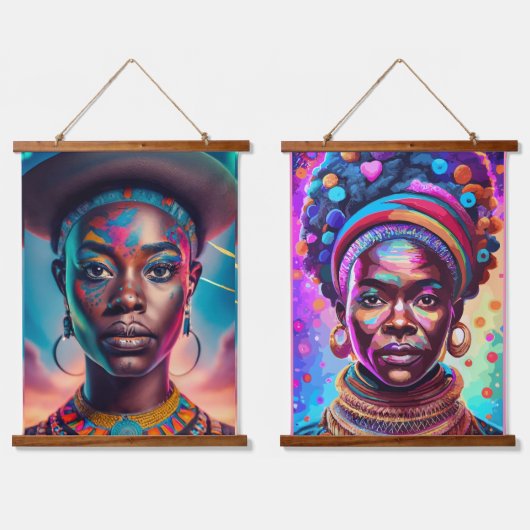 母と娘 吊り下げ型タペストリー (ダブル)