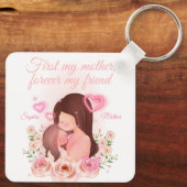 母と娘、名前をカスタムする キーホルダー (裏面)