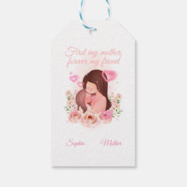 母と娘、名前をカスタムする ギフトタグ