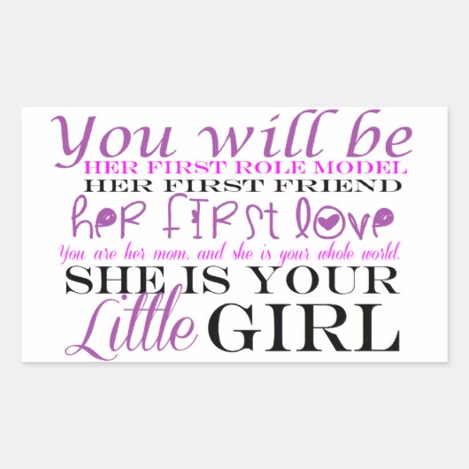 母と娘：愛 長方形シール (正面)