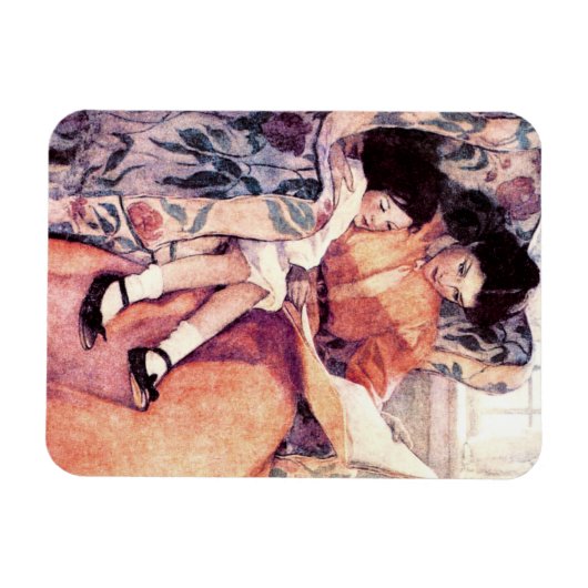 母と娘。母の日のギフトマグネット マグネット (横)