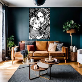 母と娘 | AI Art ポスター