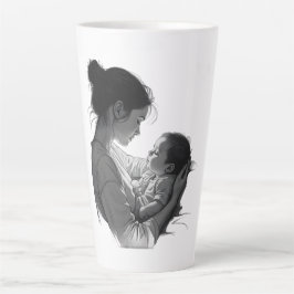 母と子のアート作品 カフェラテマグ