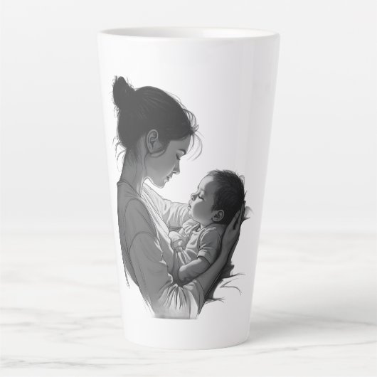 母と子のアート作品 カフェラテマグ (正面)