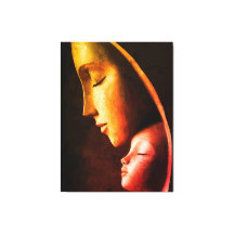 母と子のウォールアート