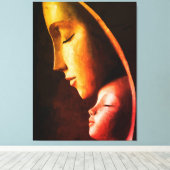 母と子のウォールアート キャンバスプリント (インサイチュ (ウッドフロア))