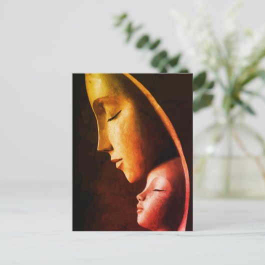 母と子のウォールアート ポストカード (スタンド正面)