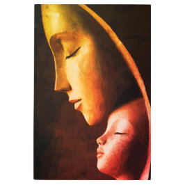 母と子のウォールアート メタルプリント