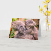 母と子のコアラ折り紙グリーティングカード カード (黄色い花)