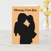 母と子のシルエットのグリーティングカード カード (黄色い花)