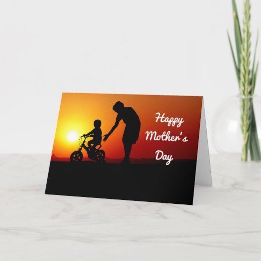 母と子のシルエット カード (正面)