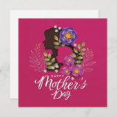 母と子のシルエット　母の日 シーズンカード (正面/裏面)