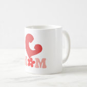 母と子のハートシルエットマグ – 母の日 コーヒーマグカップ (正面右)