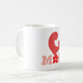 母と子のハートシルエットマグ – 母の日 コーヒーマグカップ (正面左)