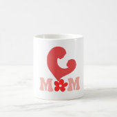 母と子のハートシルエットマグ – 母の日 コーヒーマグカップ (中央)