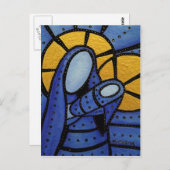 母と子のモダン抽象芸術 ポストカード (正面/裏面)