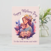 母と子の幸せな母の日 カード (スタンド正面)