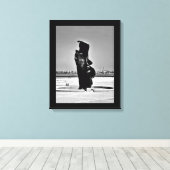 母と子の彫刻 キャンバスプリント (インサイチュ (ウッドフロア))