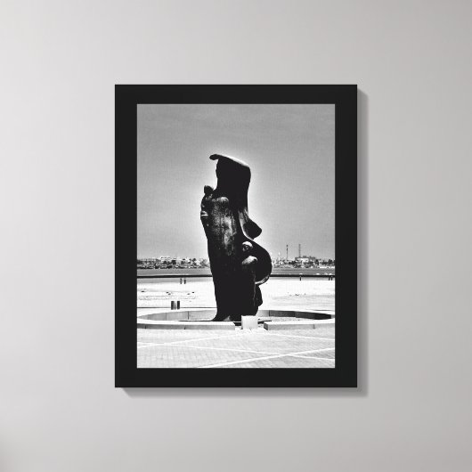 母と子の彫刻 キャンバスプリント (正面)