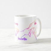 母と子の手とハート名Mag コーヒーマグカップ (正面右)