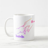 母と子の手のパーソナライズされたマグカップ コーヒーマグカップ (左)