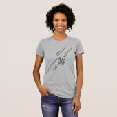 母と子の手のラインアートTシャツ オーダーメイド Tシャツ (正面フル)