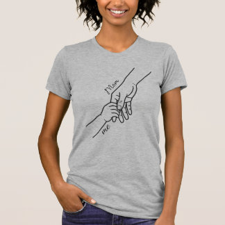 母と子の手のラインアートTシャツ オーダーメイド Tシャツ