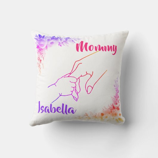 母と子の手 クッション (裏面)