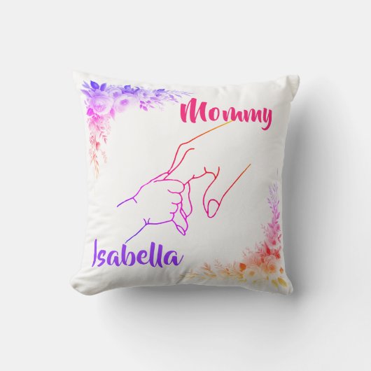 母と子の手 クッション (正面)