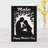 母と子の母の日のカード – カスタム カード (黄色い花)