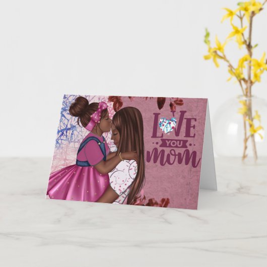 母と子の母の日を愛する カード (黄色い花)