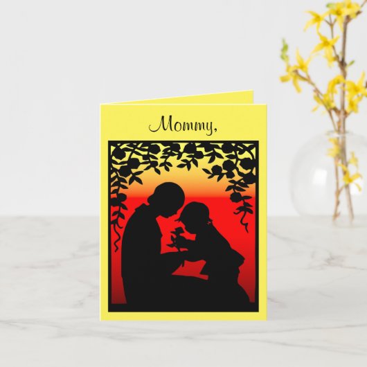 母と子の母の日カード カード (黄色い花)