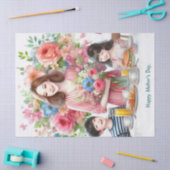 母と子の母の日ティッシュペーパー 薄葉紙 (クラフト)