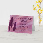 母と子の母の日 カード (黄色い花)