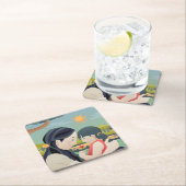 母と子の母の日 |コースター スクエアペーパーコースター (インサイチュ)
