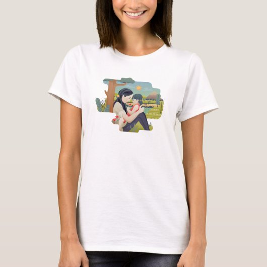 母と子の母の日 |シャツ Tシャツ (正面)