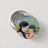 母と子の母の日 |ピンボタン 缶バッジ (正面&裏面)