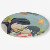 母と子の母の日 |紙プレート ペーパープレート (アングル)