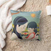 母と子の母の日 |装飾用クッション クッション (ブランケット)