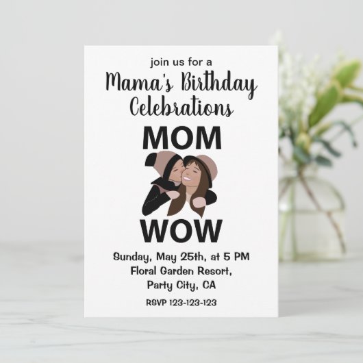 母と子の母の誕生日 招待状 (スタンド正面)