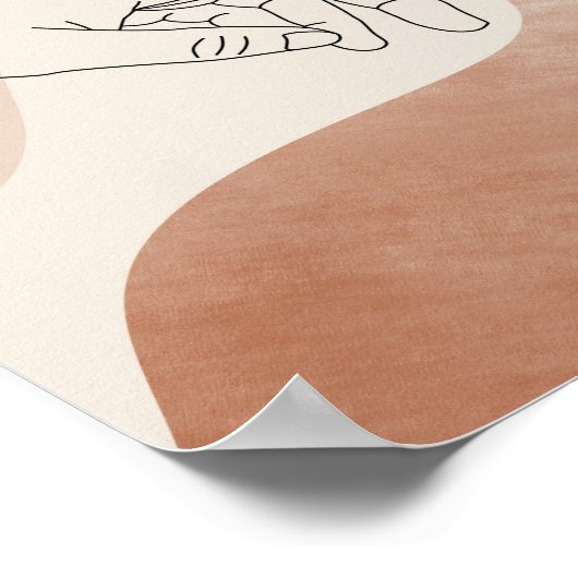 母と子の素晴らし線のウォールアート ポスター (角)