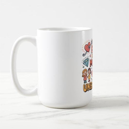 母と子の絆は壊れない コーヒーマグカップ (左)