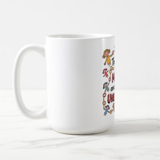 母と子の絆は壊れない コーヒーマグカップ (左)